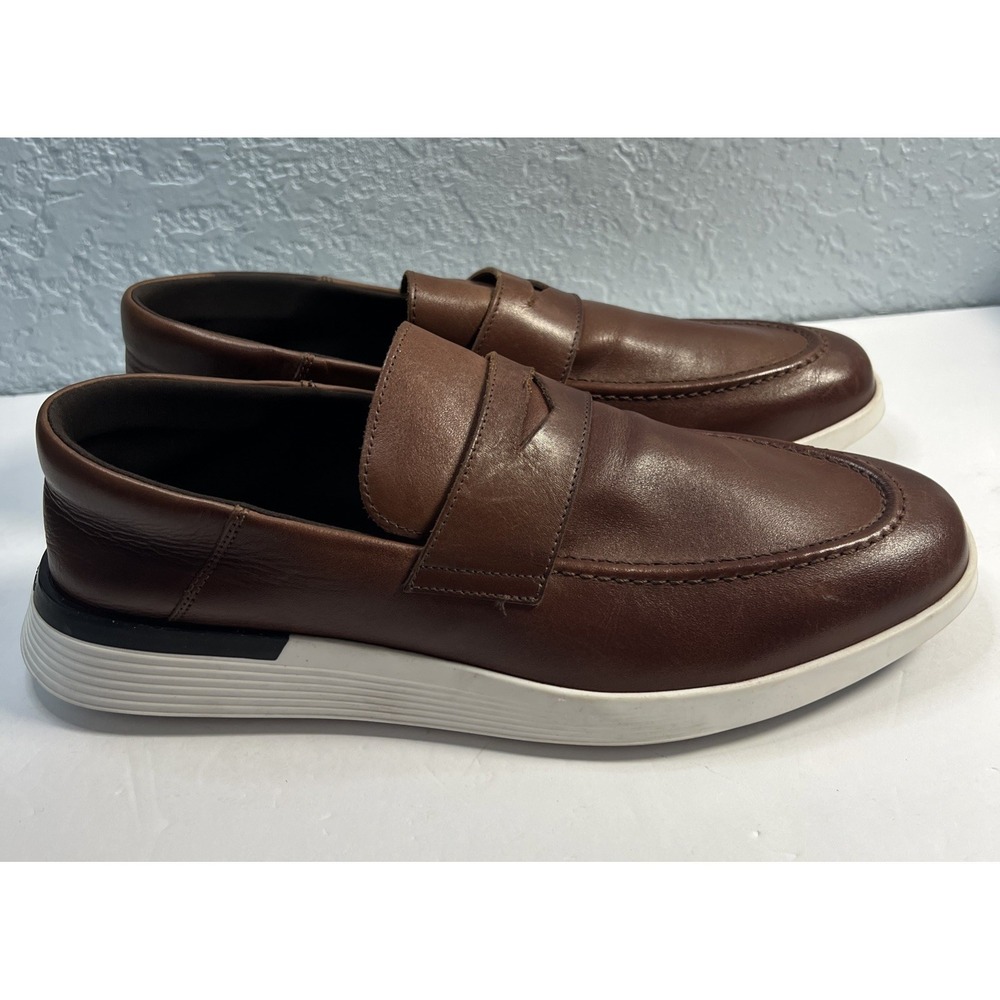 Wolf and Shepherd Crossover Loafer Shoes Mens 11 Brown Leather Penny
